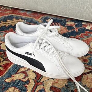 Puma Classic White and Black Sneakers